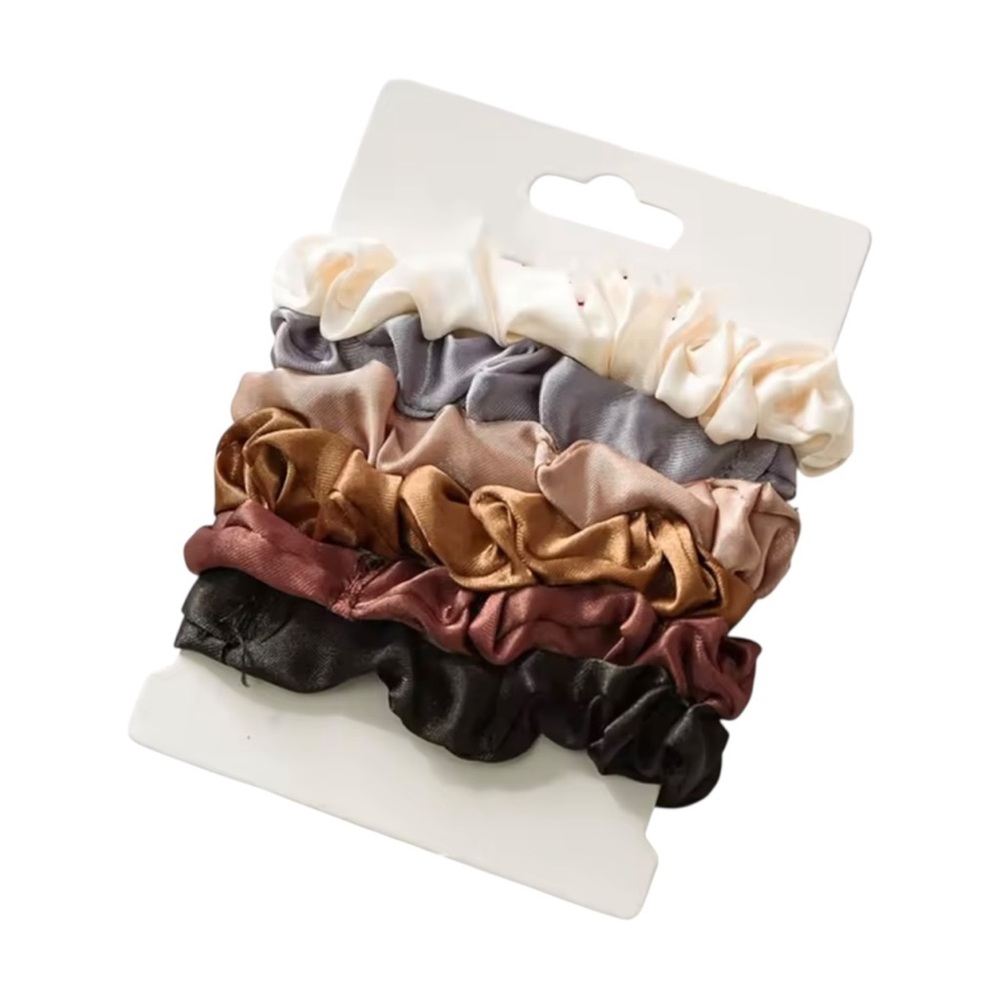 Silky Satin Hair Scrunchie 6-Piece Set Silk-Feel Scrunchies for Women NIP - Picture 2 of 4
